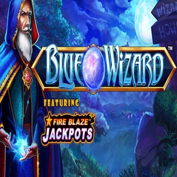 Blue Wizard Fire Blaze Jackpots game by Rarestone Gaming – logo hosted on Genie Play Casino